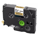 3 x Generic Brother TZe-831 TZe831 12mm Black Text on Gold Laminated Tape - 8 meters