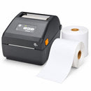 ZEBRA ZD421 Direct Thermal Desktop Label Printer 300DPI USB, USB Host, MOD-SLOT (ZD4A043-D0PM00EZ) + 24 Rolls 100mm X 150mm Perforated Direct Thermal Labels White Bundle