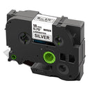 10 x Generic Brother TZe-941 TZe941 18mm Black Text on Silver Laminated Tape - 8 meters