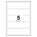 LabelMax A4 White Self Adhesive Paper Address Mailing Laser Inkjet Sticker Labels 196 x 51mm - 5 Labels Per Sheet (Die-Cut)