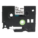 Generic Brother TZe-FX251 TZeFX251 24mm Black Text on White Flexible ID Laminated Tape - 8 metres