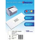 Unistat Laser Inkjet & Copier Multipurpose Labels 100 Sheets