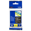 Original Brother TZe-335 TZe335 12mm White Text on Black Laminated Tape - 8 metres