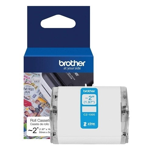 5 x Original Brother CZ-1005 CZ1005 Full Colour Continuous Paper Label Roll Cassette 50mm x 5m