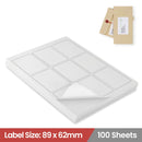 LabelMax A4 White Self Adhesive Paper Address Mailing Laser Inkjet Sticker Labels 89 x 62mm - 9 Labels Per Sheet (Die-Cut)