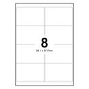 LabelMax A4 White Self Adhesive Paper Address Mailing Laser Inkjet Sticker Labels 99.1 x 67.7mm - 8 Labels Per Sheet (Die-Cut)