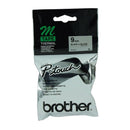 5 x Brother M-921 M921 Original 9mm Black Text on Silver Tape - 8 meters