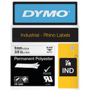 Dymo SD18482 Original 9mm Black Text on White Permanent Polyester Industrial Rhino Label Cassette - 5.5 meters