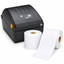 Zebra ZD220D Direct Thermal Label Printer 203dpi USB (ZD22042-D06G00EZ) + 24 Rolls 100mm X 150mm Perforated Direct Thermal Labels White Bundle
