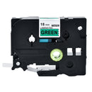 Generic Brother TZe-741 TZe741 18mm Black Text on Green Laminated Tape - 8 meters