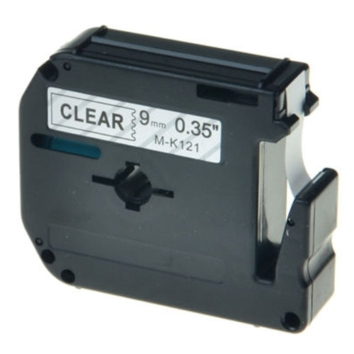 3 x Generic Brother M-K121 MK121 9mm Black Text on Clear Tape - 8 meters