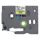 3 x Generic Brother TZe-D61 TZeD61 36mm Black Text on Green Fluorescent Laminated Tape - 5 meters