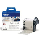 Original Brother DK-22113 DK22113 Black Text on Clear Continuous Film Label Roll 62mm x 15.24m