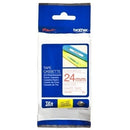 Original Brother TZe-252 TZe252 24mm Red Text on White Laminated Tape - 8 meters