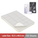 100 Sheets A4 White Self Adhesive Paper Address Mailing Laser Inkjet Sticker Labels 63.5 x 46.6mm - 18 Labels Per Sheet
