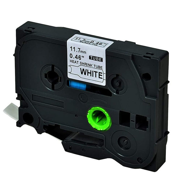 Generic Brother HSe-231 HSe231 11.7mm Black Text on White Heat Shrink Tube Tape - 1.5 meters