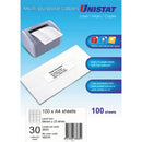 Unistat Laser Inkjet & Copier Multipurpose Labels 100 Sheets