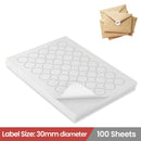 LabelMax A4 White Self Adhesive Paper Laser Inkjet Sticker Labels 30mm Round - 40 Labels Per Sheet (Die-Cut)