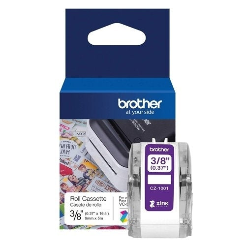 3 x Original Brother CZ-1001 CZ1001 Full Colour Continuous Paper Label Roll Cassette 9mm x 5m