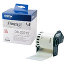2 x Original Brother DK-22212 DK22212 Black Text on White Continuous Film Label Roll 62mm x 15.24m