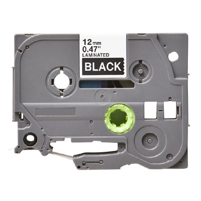 Brother TZe-335 TZe335 Generic 12mm White Text on Black Laminated Tape - 8 meters
