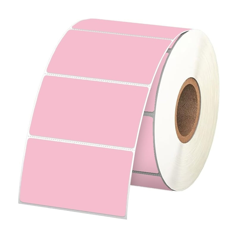 1 Roll 57mm X 32mm Perforated Direct Thermal Labels Pink - 2000 Labels
