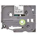 5 x Generic Brother TZe-121 TZe121 9mm Black Text on Clear Laminated Tape - 8 meters