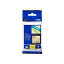 Brother TZe-PR254 TZePR254 Original 24mm Gold Text on Premium White Laminated Tape - 4 metres