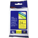 Original Brother TZe-651 TZe651 24mm Black Text on Yellow Laminated Tape - 8 meters