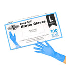 Long Cuff Heavy Duty Nitrile Examination Gloves Food Safe Certified Blue Pack of 100 (1 box) - Large