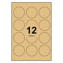 LabelMax A4 White Self Adhesive Paper Laser Inkjet Sticker Labels 40mm Round - 24 Labels Per Sheet (Die-Cut)