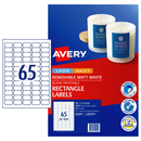 Avery White Matte Laser Inkjet Removable Labels