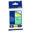 Original Brother TZe-741 TZe741 18mm Black Text on Green Laminated Tape - 8 meters