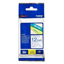 Original Brother TZe-133 TZe133 12mm Blue Text on Clear Laminated Tape - 8 meters