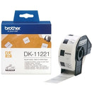 Original Brother DK-11221 DK11221 Black Text on White 23mm x 23mm Die-Cut Paper Label Roll - 1000 labels per roll
