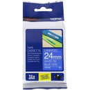 Original Brother TZe-555 TZe555 24mm White Text on Blue Laminated Tape - 8 meters
