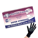 Black Nitrile Gloves Super Strength Pack of 100 - Available in S/M/L/XL