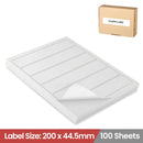 LabelMax A4 White Self Adhesive Paper Address Mailing Laser Inkjet Sticker Labels 200 x 44.5mm - 6 Labels Per Sheet (Die-Cut)