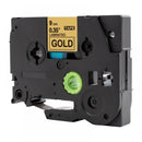 3 x Generic Brother TZe-821 TZe821 9mm Black Text on Gold Laminated Tape - 8 meters