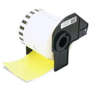 2 x Generic Brother DK-22606 DK22606 Black Text on Yellow Continuous Film Label Roll 62mm x 15.24m