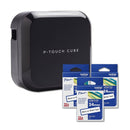 **Bundle Offer** Brother PT-P710BT P-touch Cube Smartphone and PC Label Maker + 3 Rolls Original Brother Tze-251 24mm Label