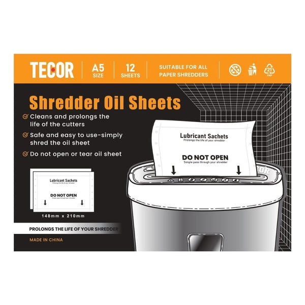 5 Packs Shredder Oil Sheets A5 Tecor - 12 sheets per pack