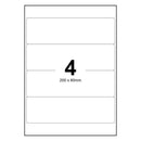 1000 Sheets A4 White Self Adhesive Paper Address Mailing Laser Inkjet Sticker Labels 200 x 60mm - 4 Labels Per Sheet