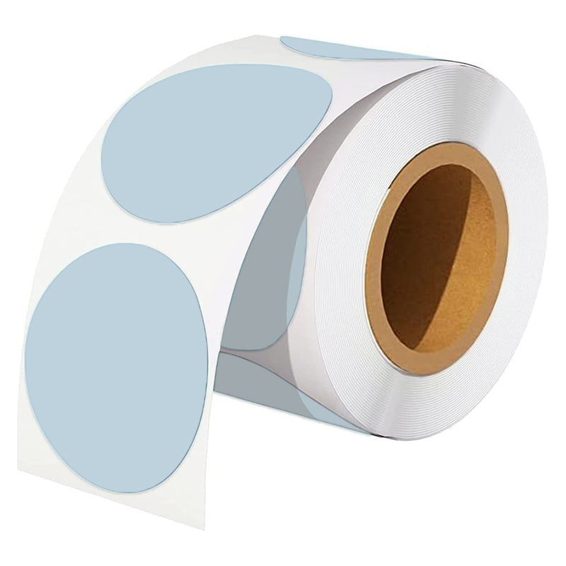 1 Roll 50.8mm Round Circle Direct Thermal Labels Blue - 750 Labels per Roll