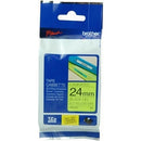 Original Brother TZe-C51 TZeC51 24mm Black Text on Yellow Fluorescent Laminated Tape - 5 meters