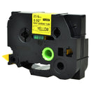 10 x Generic Brother HSe-651 HSe651 23.6mm Black Text on Yellow Heat Shrink Tube Tape - 1.5 meters