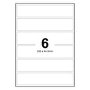 LabelMax A4 White Self Adhesive Paper Address Mailing Laser Inkjet Sticker Labels 200 x 44.5mm - 6 Labels Per Sheet (Die-Cut)