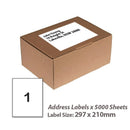 A4 White Self Adhesive Paper Address Mailing Laser Inkjet Sticker Labels 297 x 210mm - 1 Label Per Sheet