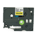 5 x Generic Brother TZe-611 TZe611 6mm Black Text on Yellow Laminated Tape - 8 meters