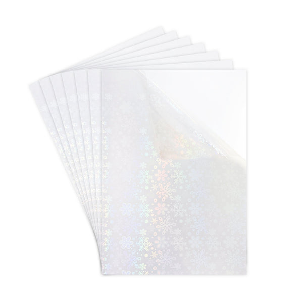 Transparent Holographic Snowflake Printable Vinyl Sticker Paper A4 - 100 sheets